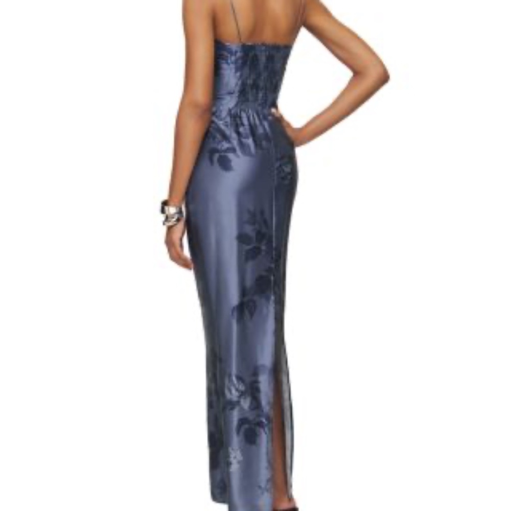 NWT Reformation Frankie Silk Dress Blue - Size 2 - Picture 2 of 2